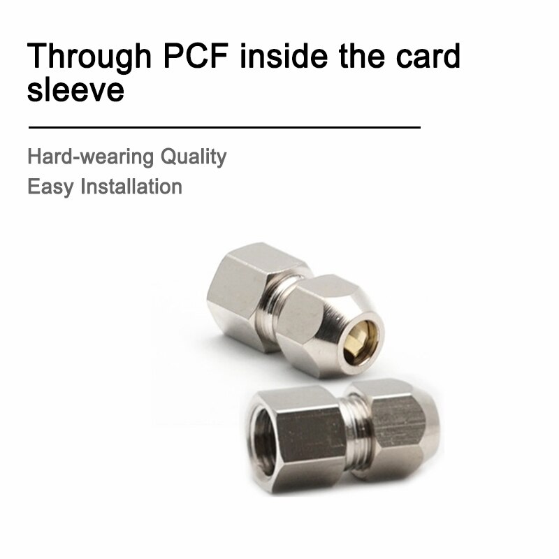 1pc Pneumatic Brass tube ferrule quick-screw connector internal thread straight through PCF4/6/8/10