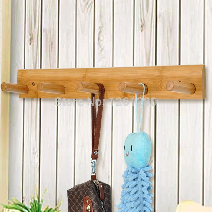 Houten kapstokhaak bamboe hanger muurschildering winkel decoreren huishoudelijke deurhaak muur hotel hanger hardware onderdeel