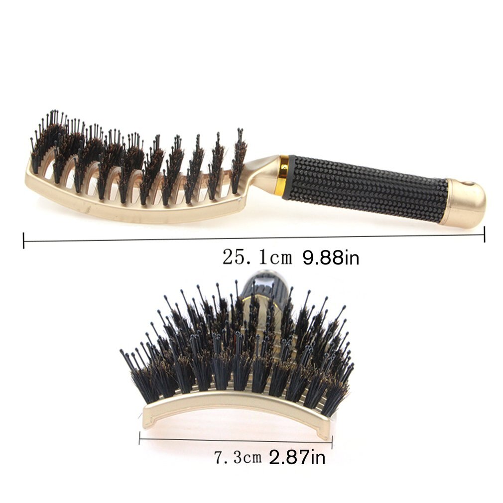 Kvinder kvindeligt hår hovedbundsmassage kam børste og nylon hårbørste våd krøllet detangle hårbørste til salon frisør styling værktøjer