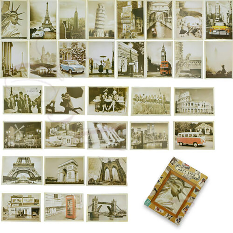 32 stk rejse postkort vintage landskab bygning fotobillede plakat postkort