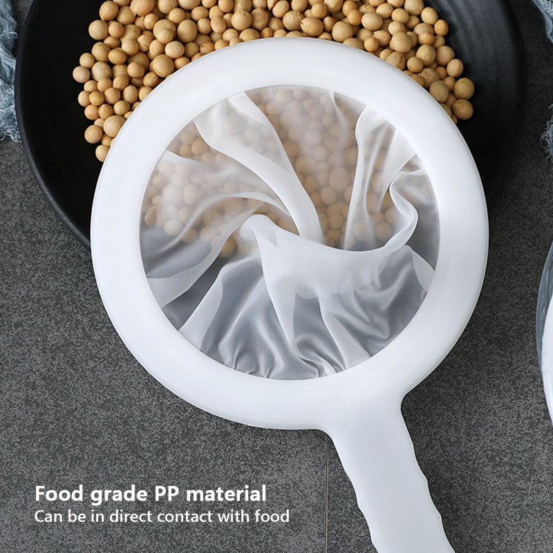 Cuchara de filtro para leche, yogur, leche, café de leche de soja, malla de nailon adecuada para cocina, colador de malla ultrafina, 100/200/400