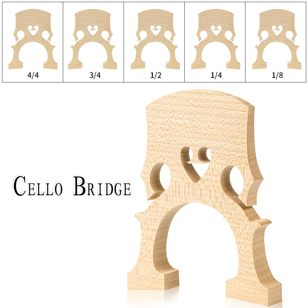 Elementaire Maple Cello Bridge Maple Brug Voor Praktijk Gebruik 4/4 3/4 1/2 1/4 1/8 Cello Bridge