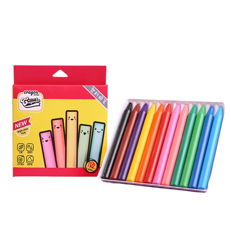 12 farben Ungiftig Buntstifte für Kleinkinder Seidige Waschbar Große Buntstifte Sicher für Baby freundlicher freundlicher (zufällig Stil)