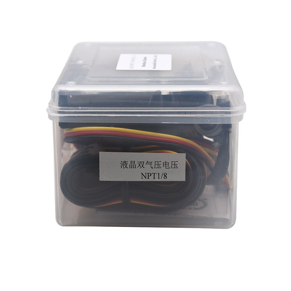 Medidor Digital LCD 2 en 1, medidor de presión, medidor de presión con sensores de voltaje 12V 24V alarma, indicador LCD M10
