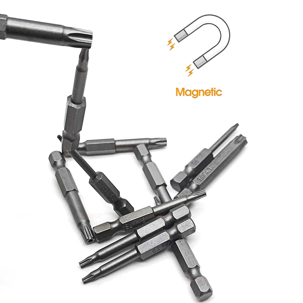 Stonego skruvmejselbitsset 50mm/75mm/100mm skruvmejselborr skruvmejselbits torx platt huvud 1/4 " sexkantsbits