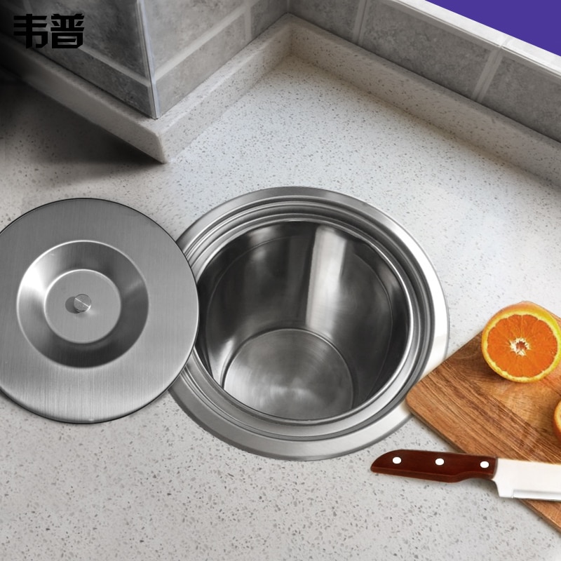 Poubelle en acier inoxydable 8L avec poubelle intégrée pour Bar de cuisine