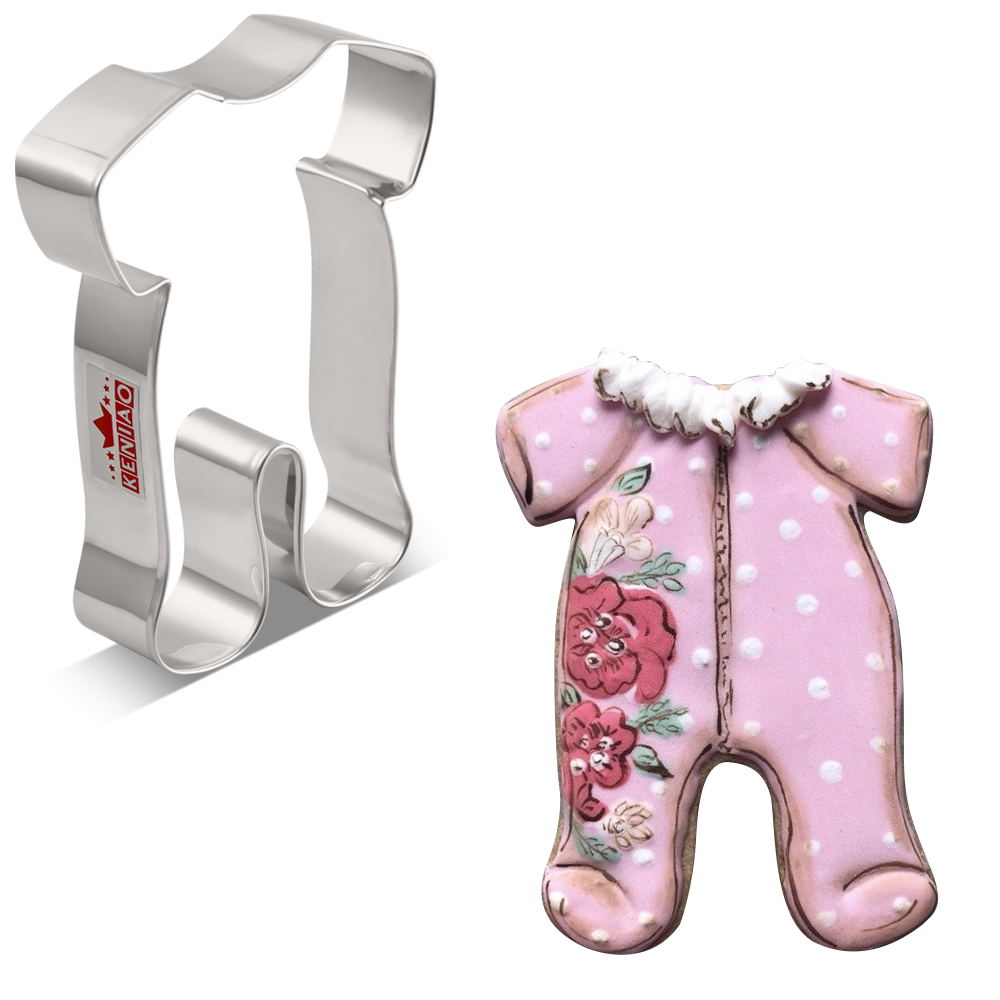KENIAO Baby Pajama Cookie Cutter for Kids - 8.8 x 12 CM - Baby Shower Biscuit Fondant Bread Sandwich Mold - Stainless Steel