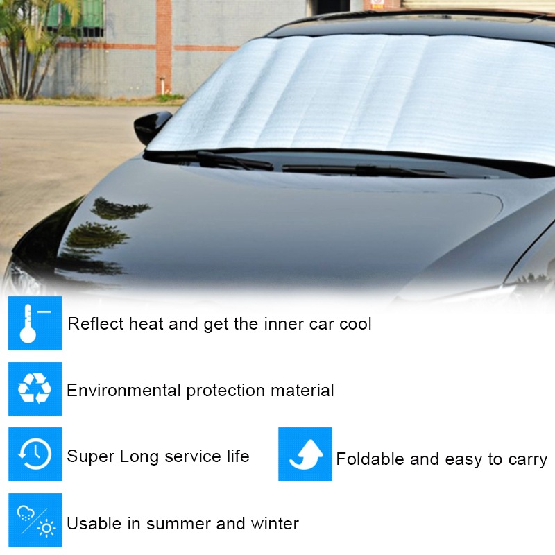 Voor Achter Auto Zonnescherm Film Zon Shades Voor Voorruit Cover Auto Zonnescherm Visor Voorruit Warmte Zonnescherm Anti sneeuw