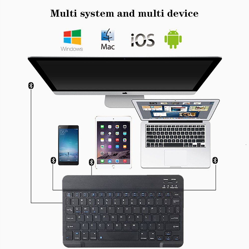 Tablet Geval Voor Huawei Mediapad M5 Lite 10.1 &quot;/M5 10.8&quot; Pu Lederen Beschermhoes Flip Cover Case + Draagbare Bluetooth Toetsenbord + Pen