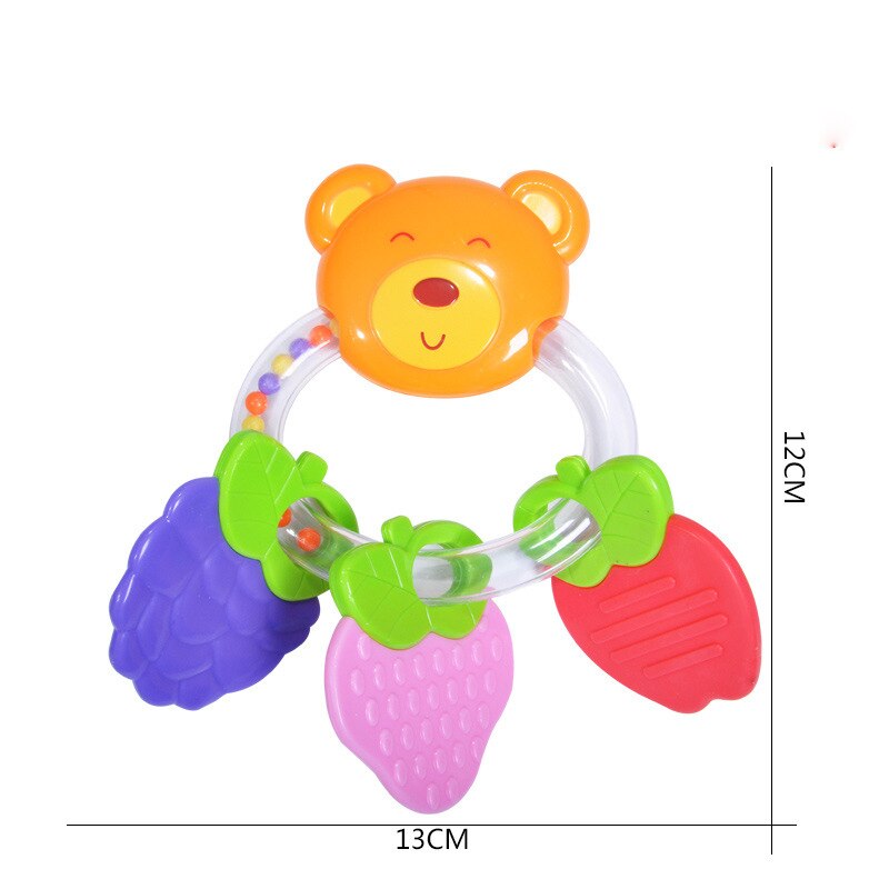ベッドベルシリコン赤ちゃんのおもちゃハンドホールド振る素敵な手のリングのおもちゃ新生児 0-12 ヶ月おしゃぶりおもちゃ: Fruit