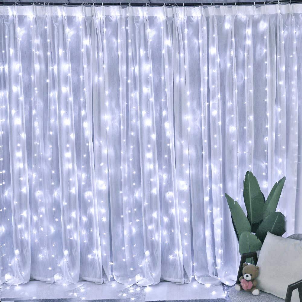 Cortina de luces LED USB, guirnaldas de luces cálidas, iluminación de Festival, lámpara de ventana de arcoíris, decoración navideña para el hogar, dormitorio, boda