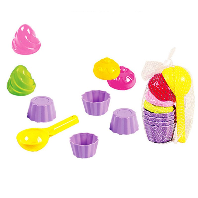Kids Baby Strand Zand Speelgoed Kleine Cakevorm Lepel Ijs Pudding Strand Zand Baden Spelen Kinderen Outdoor Play 9 stks/set