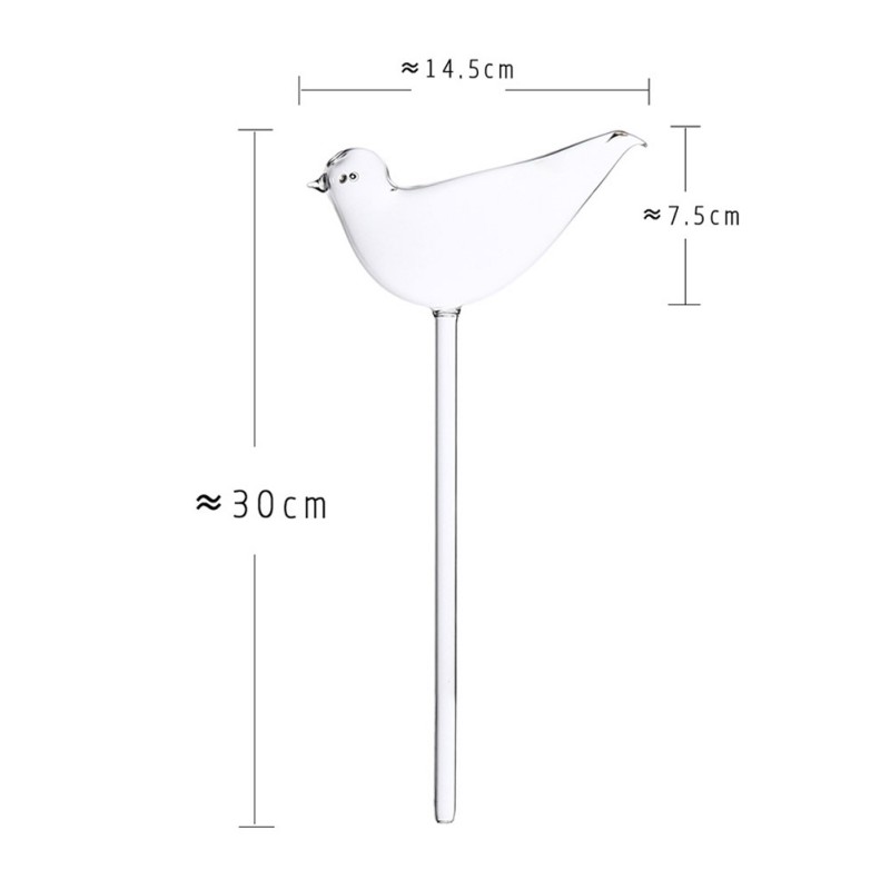 8-stijlen kamerplant automatische zelfwater gevende glazen vogel gieter bloemen plant decoratieve helder glazen gieter: WHITE