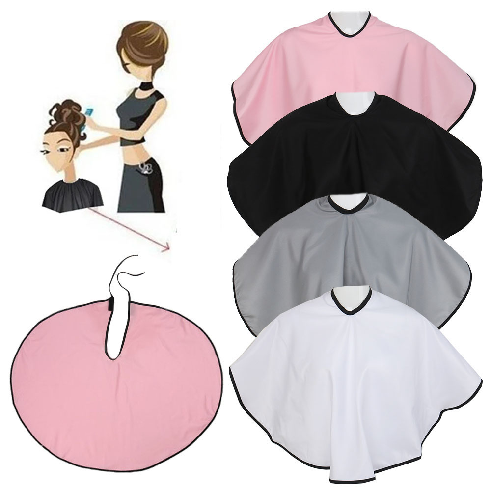 Herramientas para teñir el cabello, capa corta cuadrada negra impermeable para salón de peluquería, Barbero, corte de pelo, envoltura de tela, capa de peluquería