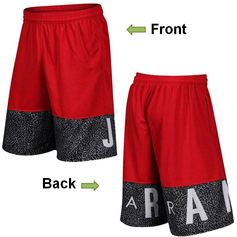 Men Student Basketball Shorts Men's Sport Suits Gym For Male Soccer Exercise Jogging Hiking Running Fitness Short Tracksuit: Red / L