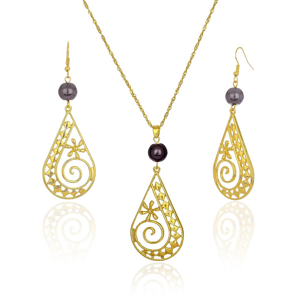 Vendita SophiaXuan moda Hawaiian Flowers Set di gioielli collana tartaruga donna promozione orecchini all&#39;ingrosso collana per donna: ZH0033GOGR