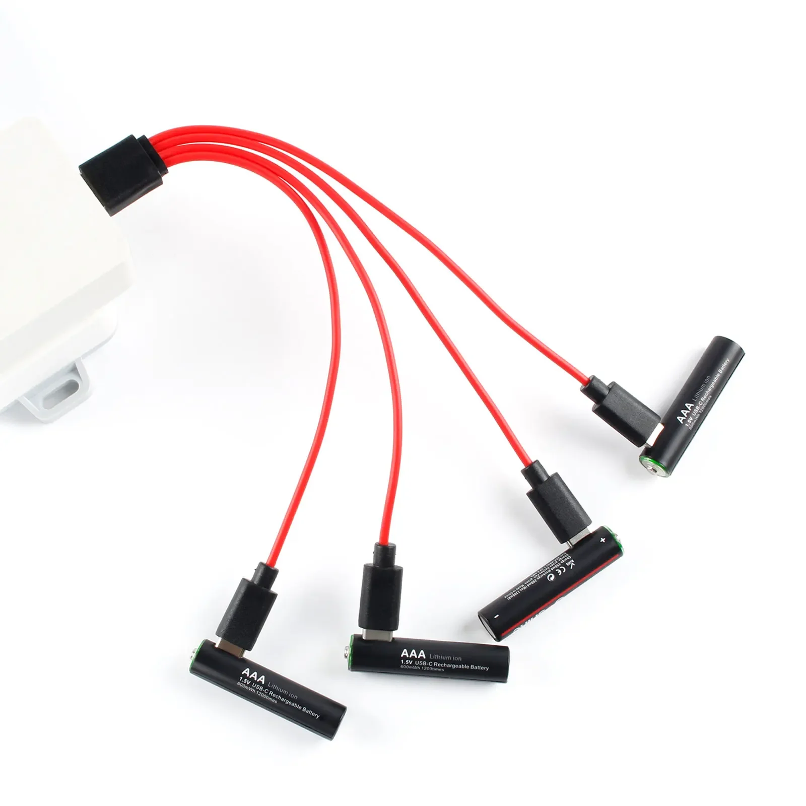Soshine 600mwh usb li-ion aaa wiederauf ladbarer akku aaa 1,5 v lithium batterien mit 4-in-1 usb kabel für spielzeug kamera taschenlampe