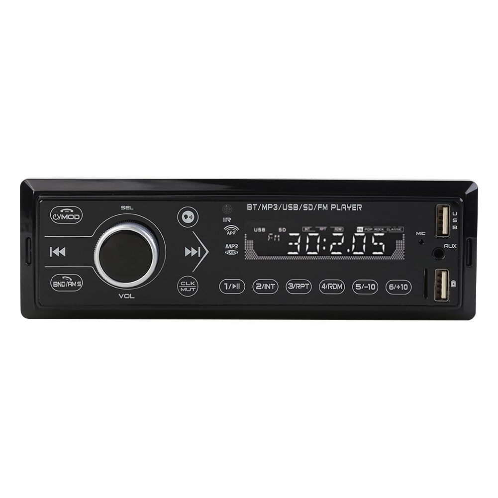 Single 1 DIN Car Stereo MP3 Player Bluetooth FM Radio In Dash Head Unit AUX-in Digital Media Receiver