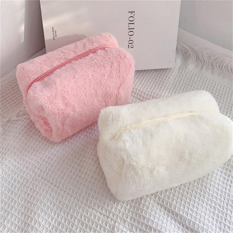 Pels makeuptasker til kvinder blød rejse kosmetiktaske organizer etui unge dame piger makeup etui nødvendigheder 1 pc solide håndtasker