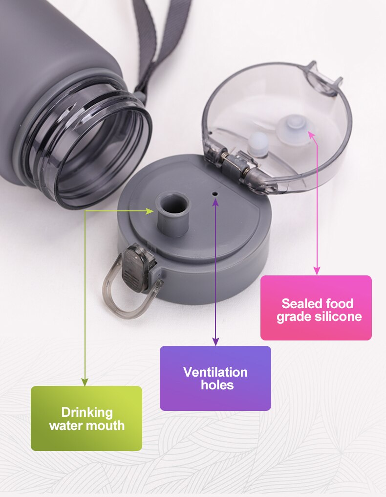 Water Fles 560Ml 400Ml Plastic Drinkware Tour Outdoor Sport School Lekvrije Afdichting Gourde Klimmen Water Flessen