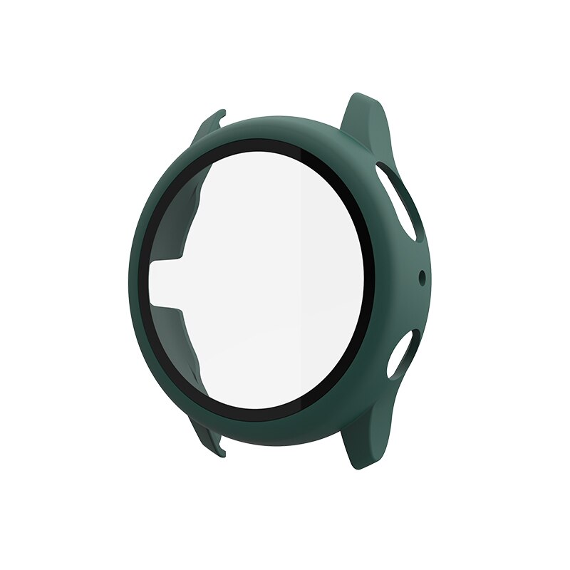 Case+Glass For Samsung Galaxy Watch Active 2 44mm 40mm Tempered Glass Screen Protector Cover Bumper For Samsung Active 2 Case: Pine Green / Active 2 44mm