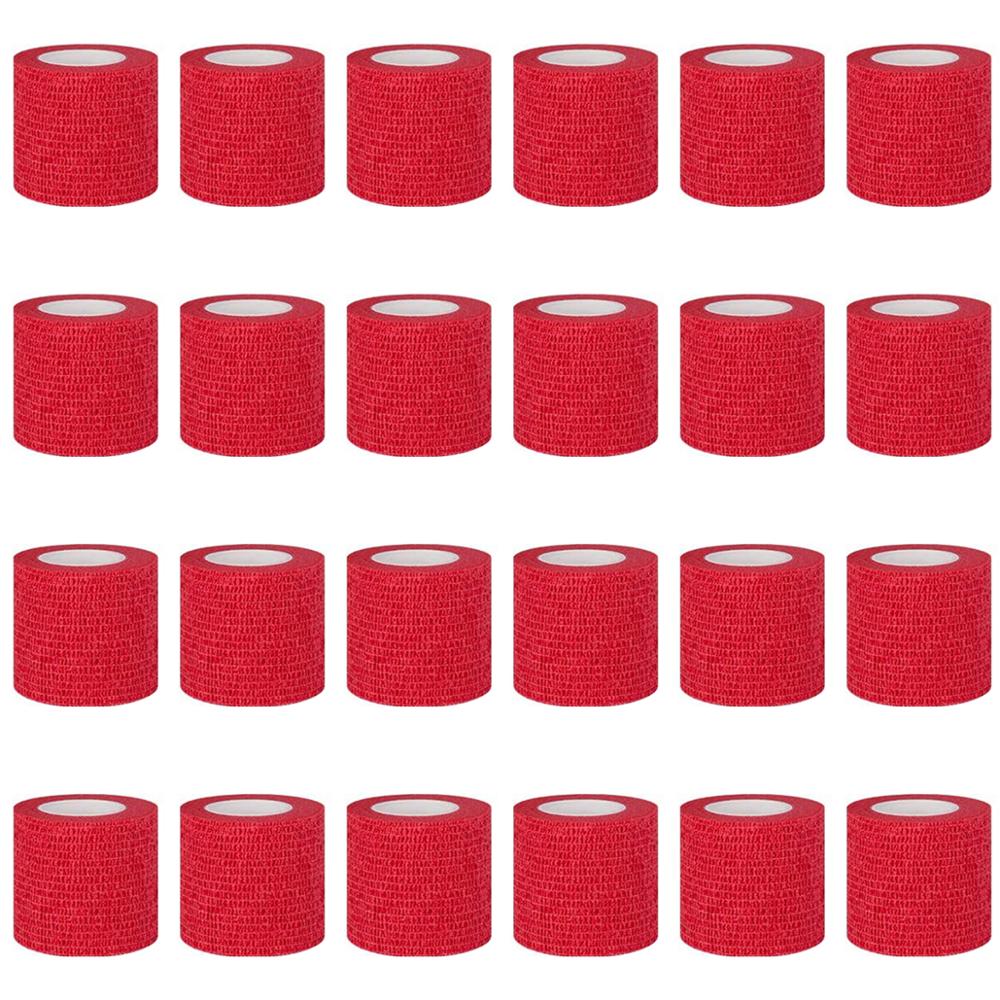 24 rolls Self Adhesive Bandage Wrap Cohesive Bandage Sports Tape Vet Wrap: Red