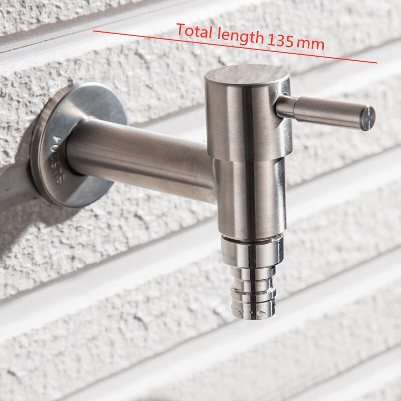 DODI 304 Stainless Steel Garden Faucet Wall Mounted Brushed Outdoor Bibcock Garden Wash Basin Mop Lengthen Faucet Mop Pool Taps: B010