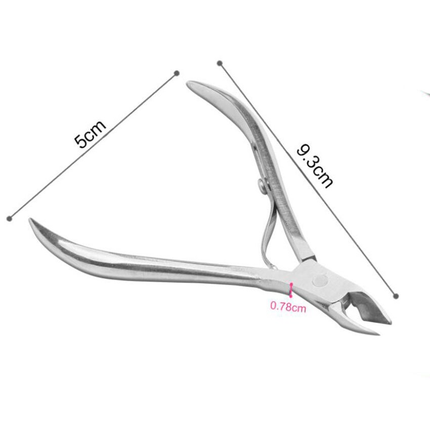 Tijeras de acero inoxidable para cutículas, pinzas para manicura y pedicura, removedor de piel muerta, herramientas para el cuidado de las uñas, 1 ud.