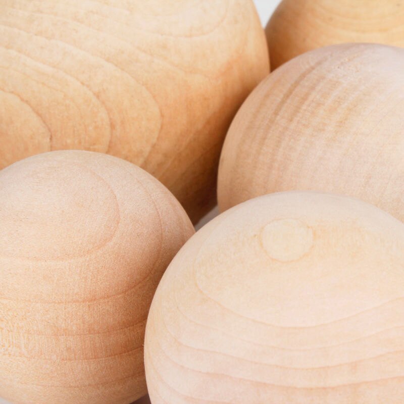 Bolas de madera Natural para manualidades, esferas de 30mm a 60mm de diámetro, suministros redondos para carpintería, 1 BOLA DE MADERA