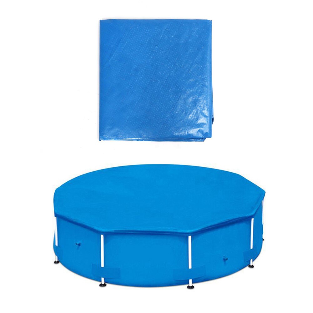 Round Swimming Paddling Pool Cover 244/305/366cm Swim Pool UV-resistant Waterproof Dustproof Cover Tub Protector