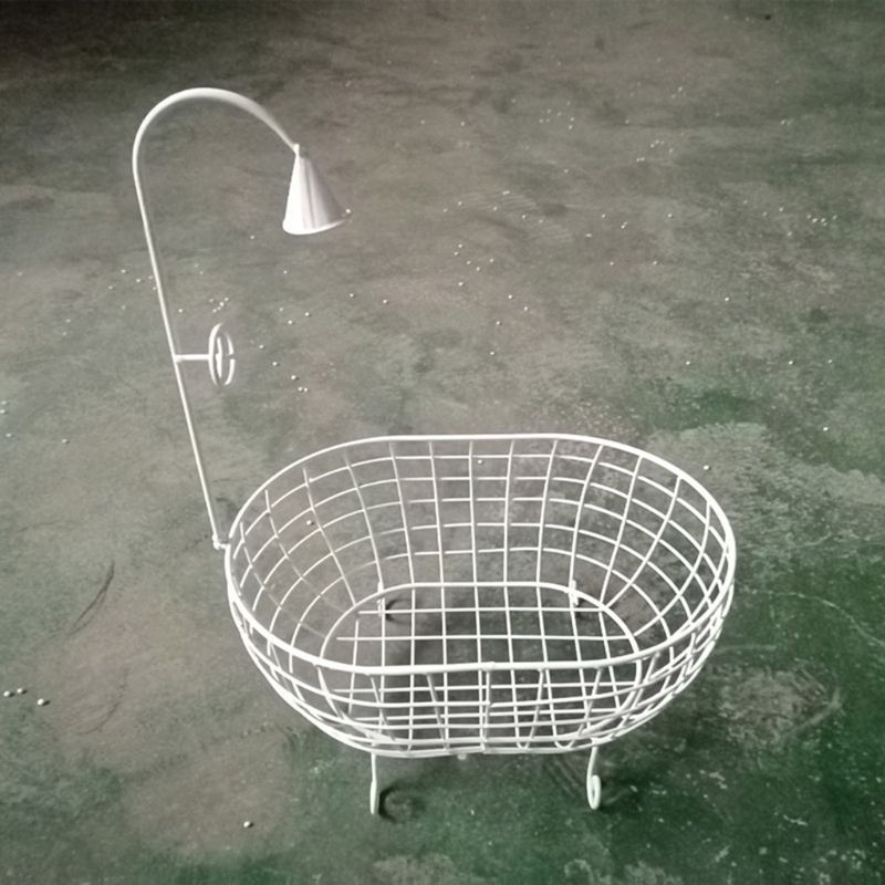 Eisen Korb Dusche Badewanne Neuheit Posiert Sofa Baby Fotografie Stütze Zubehör: Weiß