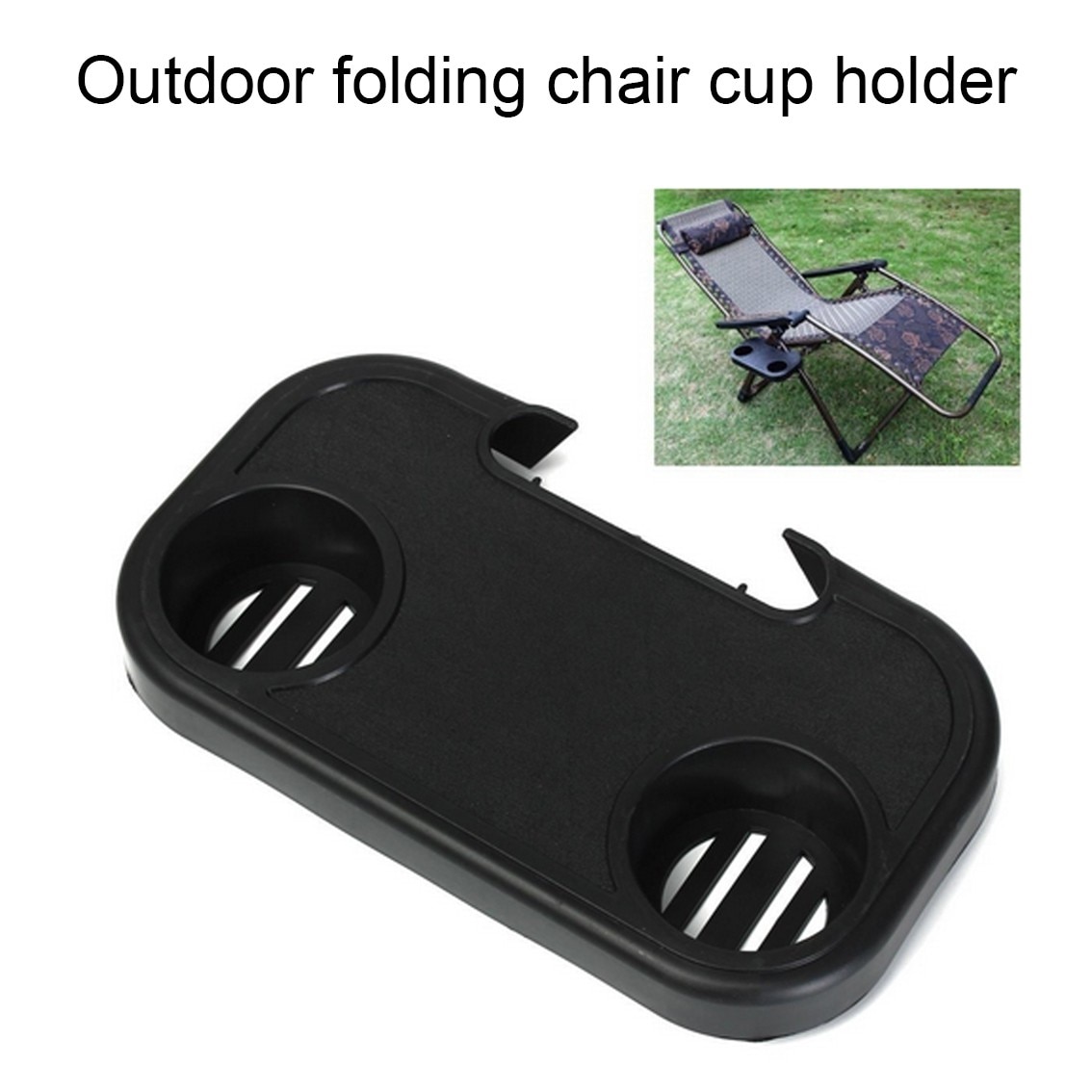 Portable Folding Chair Side Tray Casual for Drink Camping Picnic Outdoor Beach Garden