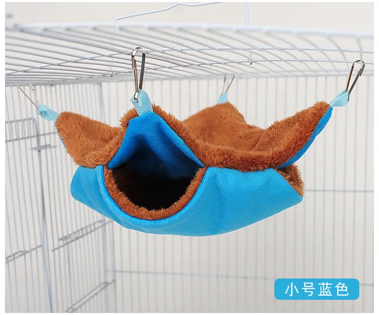 Hamaca de felpa de doble capa para mascotas, cama colgante cálida para hámster, hurón, cama colgante para gatos, roedores, hamaca, suministros para mascotas: Marrón oscuro
