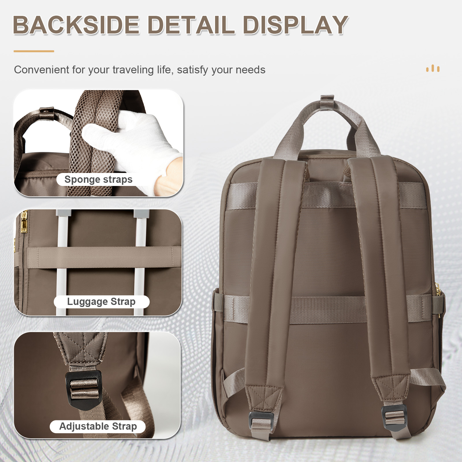 Mochilas de moda feminina para trabalho de negócios universitários, mochila de viagem elegante bolsa feminina mochila de lazer, mochila do professor