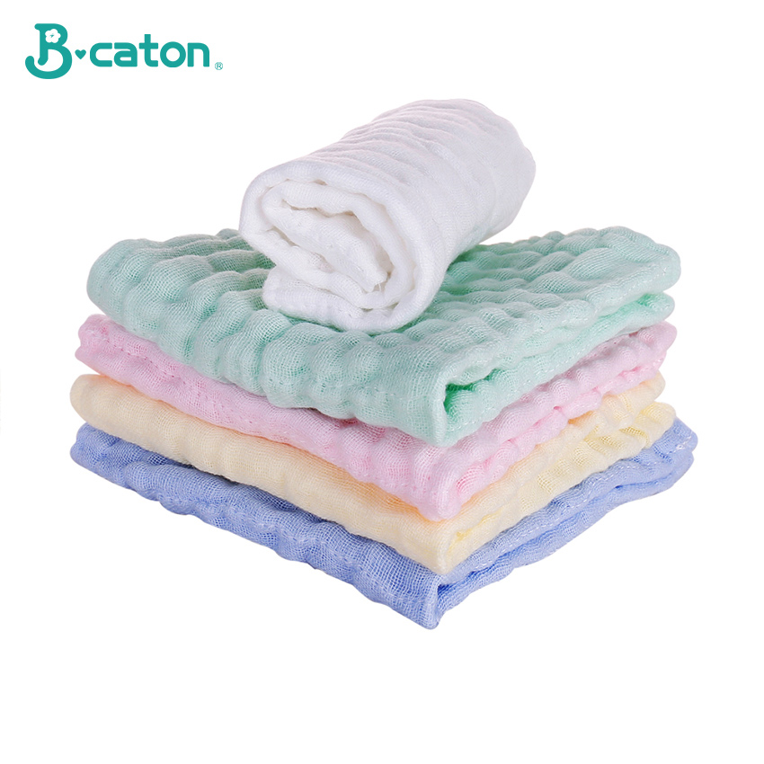 5Pcs Baby Towel Bath Towels Face Washcloth Muslin squares Cotton Hand Wipe Gauze for born Bathing Feeding Kids Handkerchief: 5 Colors