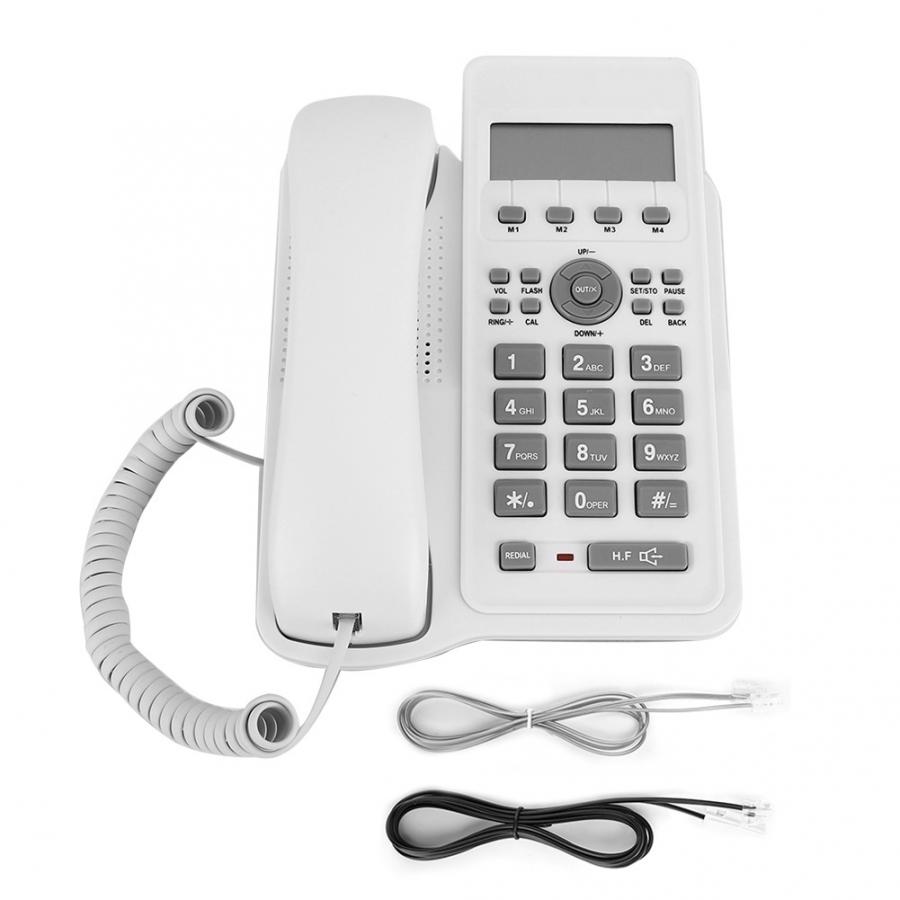 Vaste telefoon met snoer, bureau-wandtelefoon voor thuisgebruik met twee-draadsinterface voor thuiskantoor, hotelbedrijf: Wit