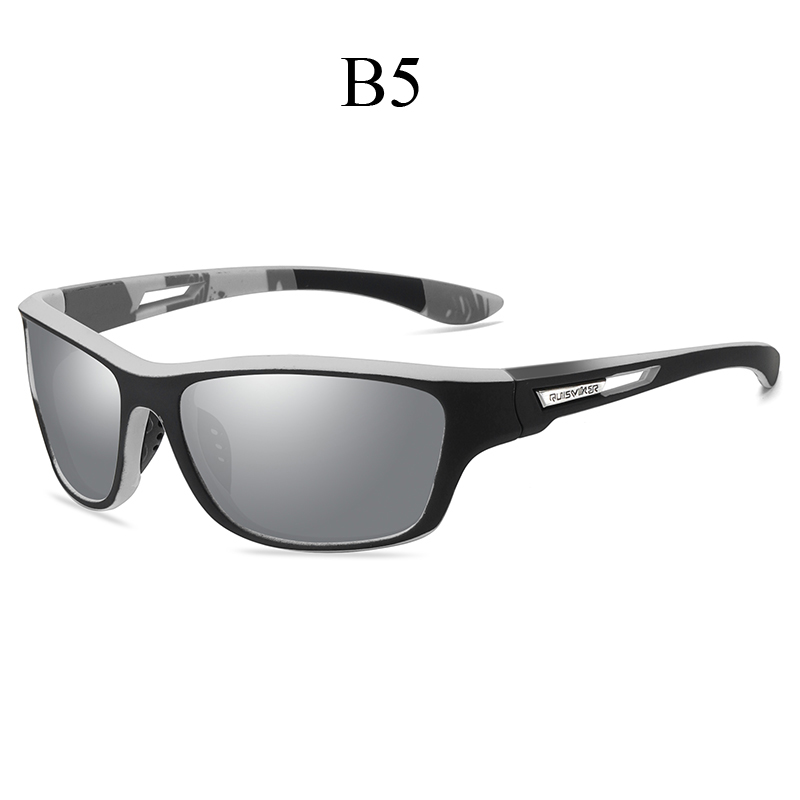 QUISVIKER occhiali da sole polarizzati nuovissimi da pesca Sport all&#39;aria aperta occhiali da sole uomo donna occhiali da ciclismo UV400 occhiali da guida per escursionismo: B5