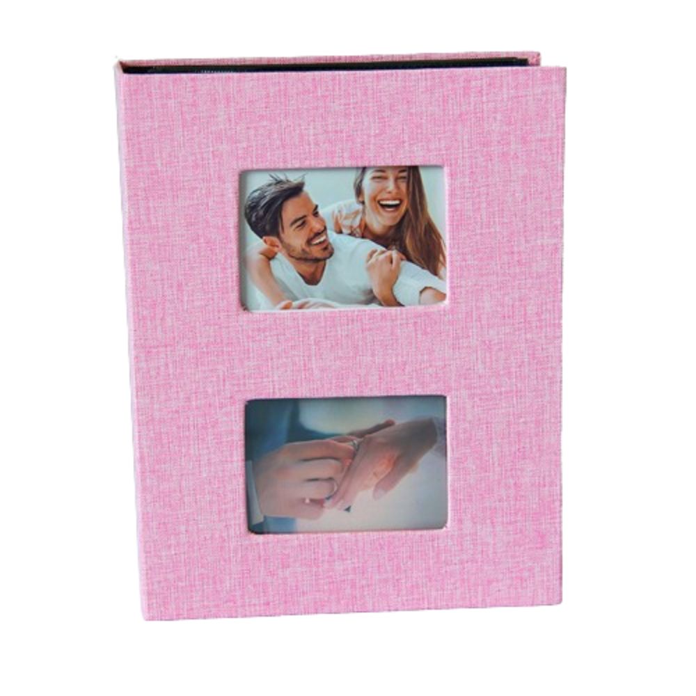 200Pcs Linen Cover Photo Album Interleaf Type Photo Storage Picture Albums Book Writable 6-inch Large Scrapbook Album: PURPLE