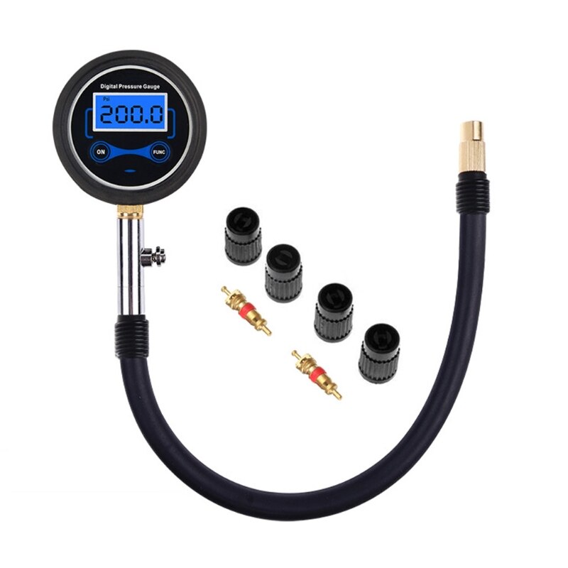 Digital High-Precision Tire Pressure Gauge 200 Psi Tire Pressure Gauge Tool: White