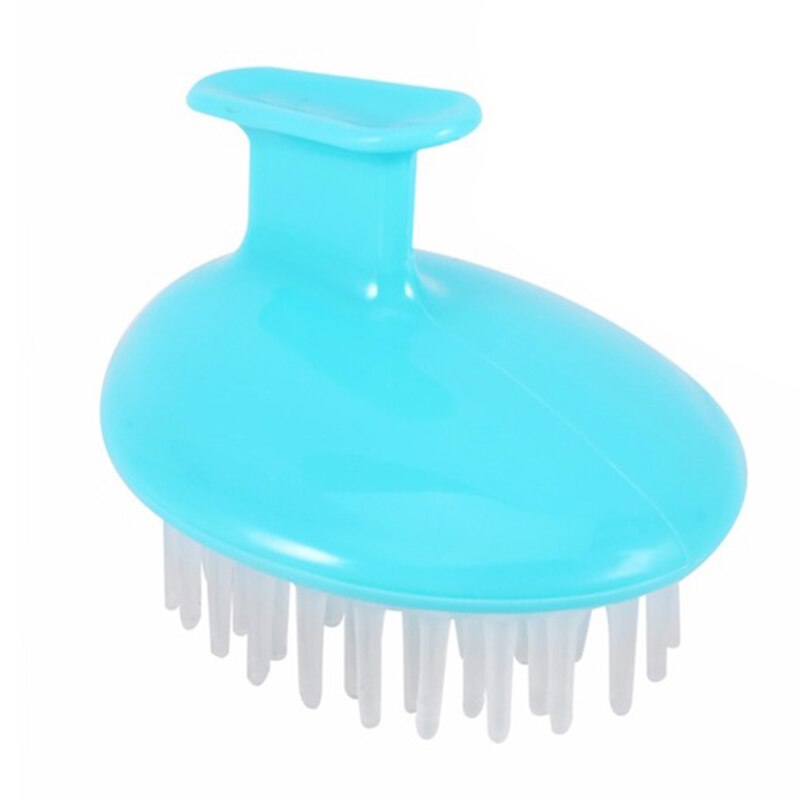 1pc cabeça portátil massageador escova de cabelo do couro cabeludo shampoo magia lavar pente aliviar o estresse pente de cabelo escova cabeça do couro cabeludo massageador cuidados com o cabelo: Azul