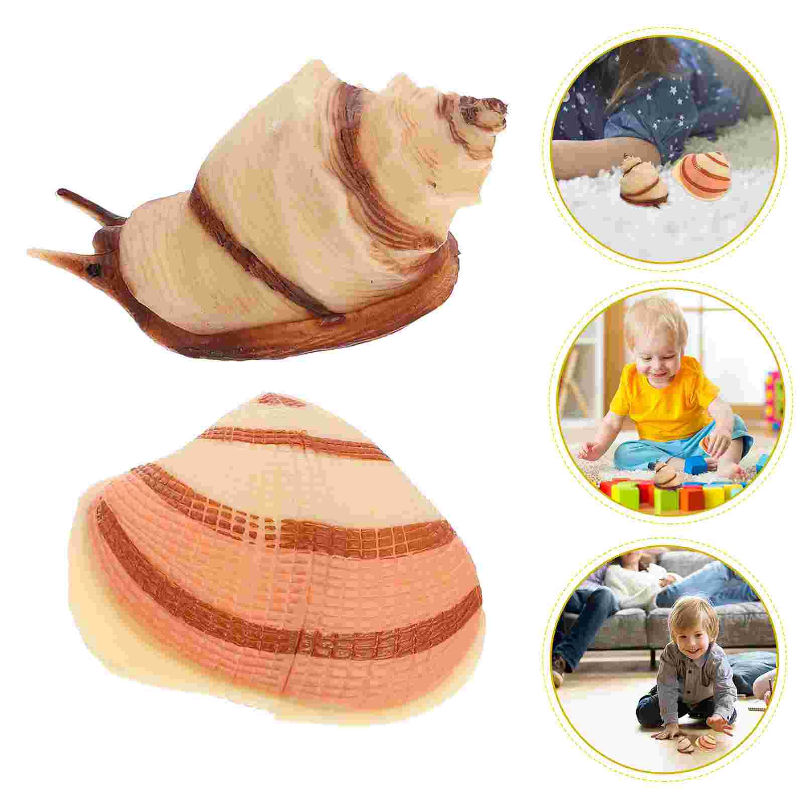 2Pcs Simulated Sea Life Model Vivid Ocean Animal Figurines Realistic Conch Shell Model