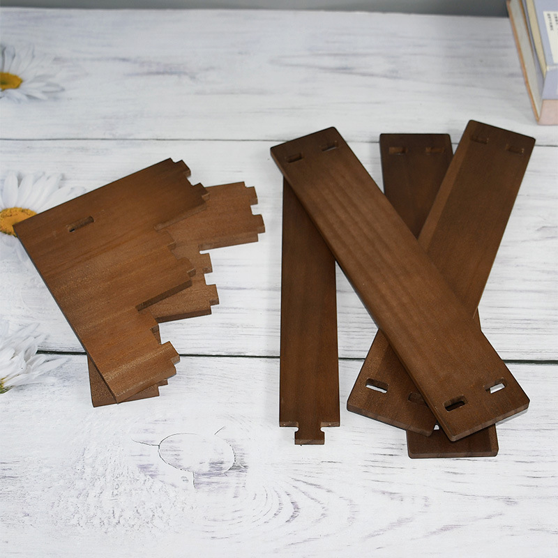 Escalera de madera maciza Vintage, hecho a mano estante de almacenamiento, organizador de soporte de exhibición para cosméticos, joyería en el dormitorio, esmalte de uñas, modelo de coche