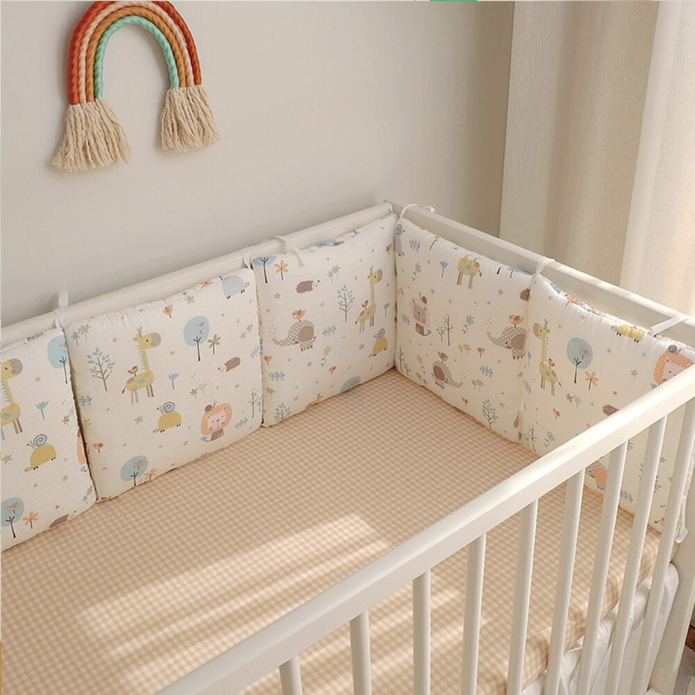 6 Stks/set Pasgeboren Crib Bumpers Katoen Gaas Crash Vangrail Baby Beddengoed Set Bescherming Pad Kamer Veiligheid Producten