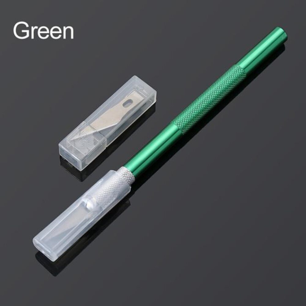 1PCS Exacto Knife Style + 6 blades #11 x-acto sculpting knife Carving Pen Scalpel Knife Tools Hobby Crafts Cutting Art: green