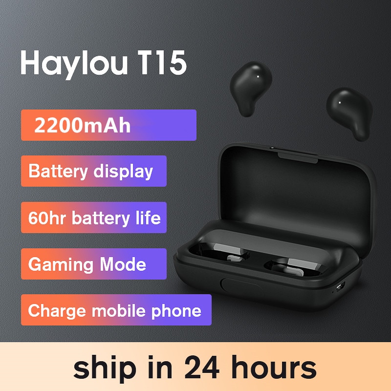 Haylou GT1/GT1 PRO/GT2S/T15 kablosuz Bluetooth kulaklık, HD stereo ses TWS kablosuz kulaklıklar, düşük gecikme oyun kulaklığı