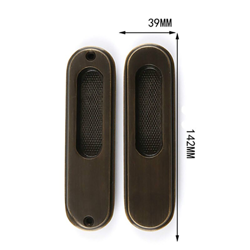 1 Pair Brass Door Handles Sliding Door Handle European Style Hidden Book Door Handles Insert Installation Bedroom Door Handles: D