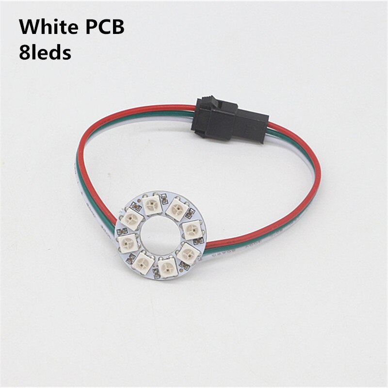 WS2812B DIY LED Ring 8 16 24 35 45 LEDs WS2812B SK6812 Built-in IC 5050 RGB WS2812 Addressable DC 5V LED Module Strip Light: White PCB 8leds
