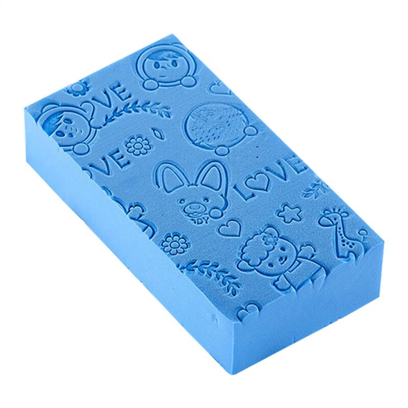 Éponge de bain Ultra douce pour bébé, accessoire de bain exfoliant pour enfant, en coton, à friction, boule de douche: Bleu