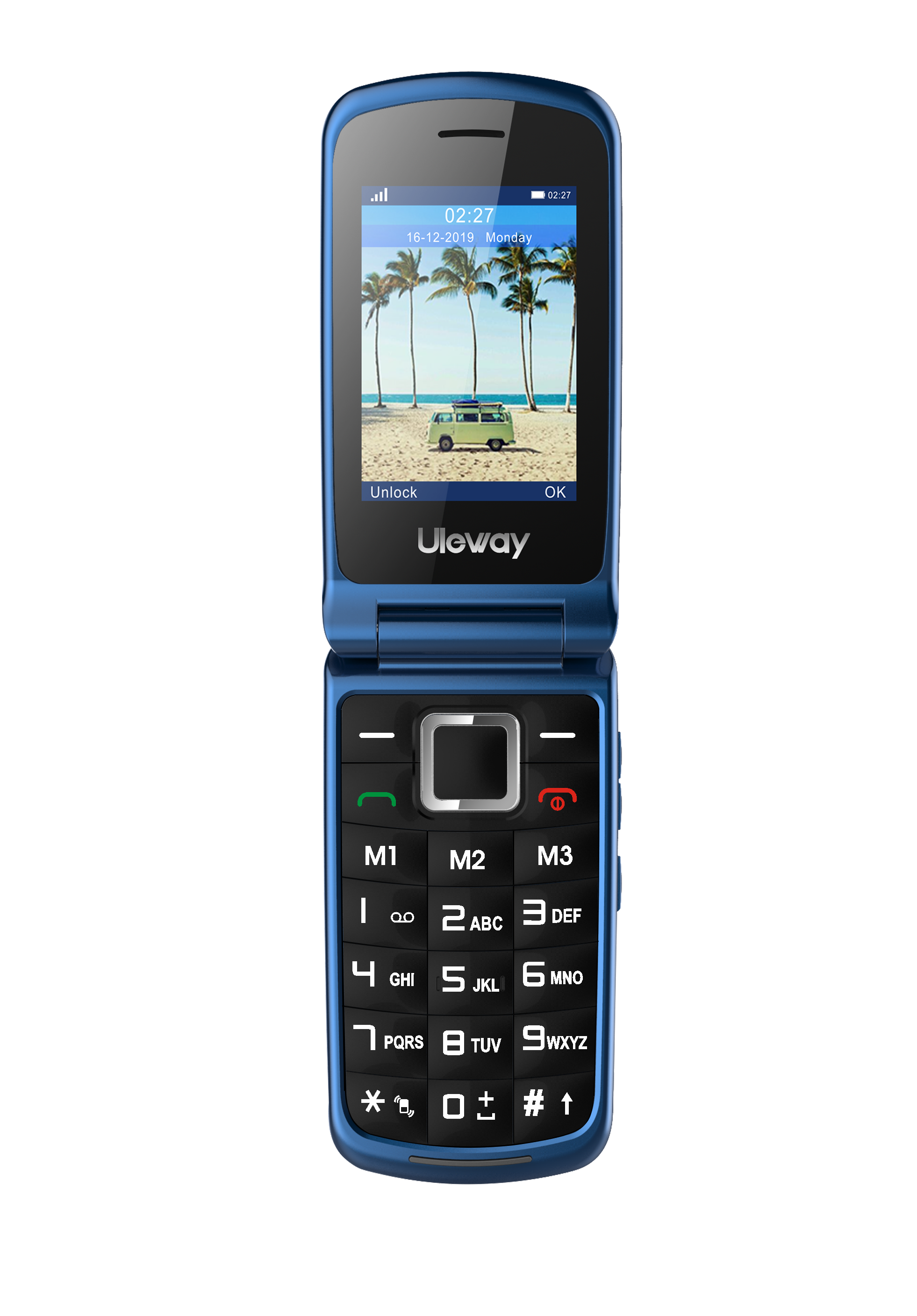 Ushining Uleway 2G Mobiele Flip Telefoon Feature Telefoon Dual Screen Dual Sim Unlocked Senior Telefoons Grote Knop Te gebruik Telefoon