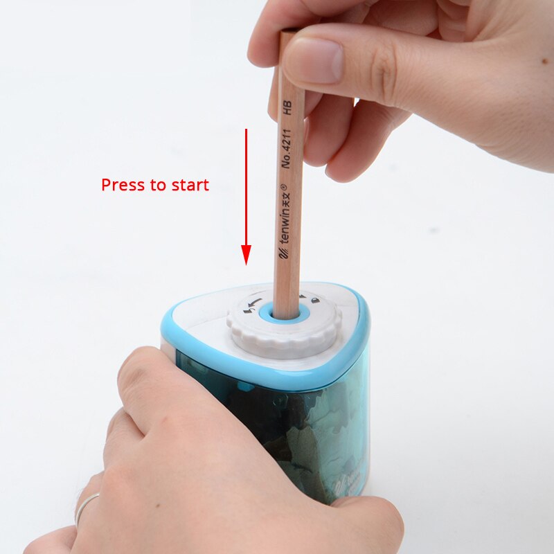 Tihoo 1 Hole Electric Pencil Sharpener Battery Operated Kids Safety Automatic Pencils Sharpeners Artist Pen Cutter Stationery